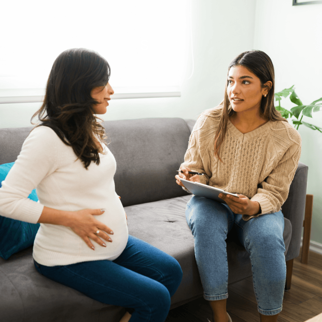 professional talking to pregnant person, positive adoption language, PAL, birth parent